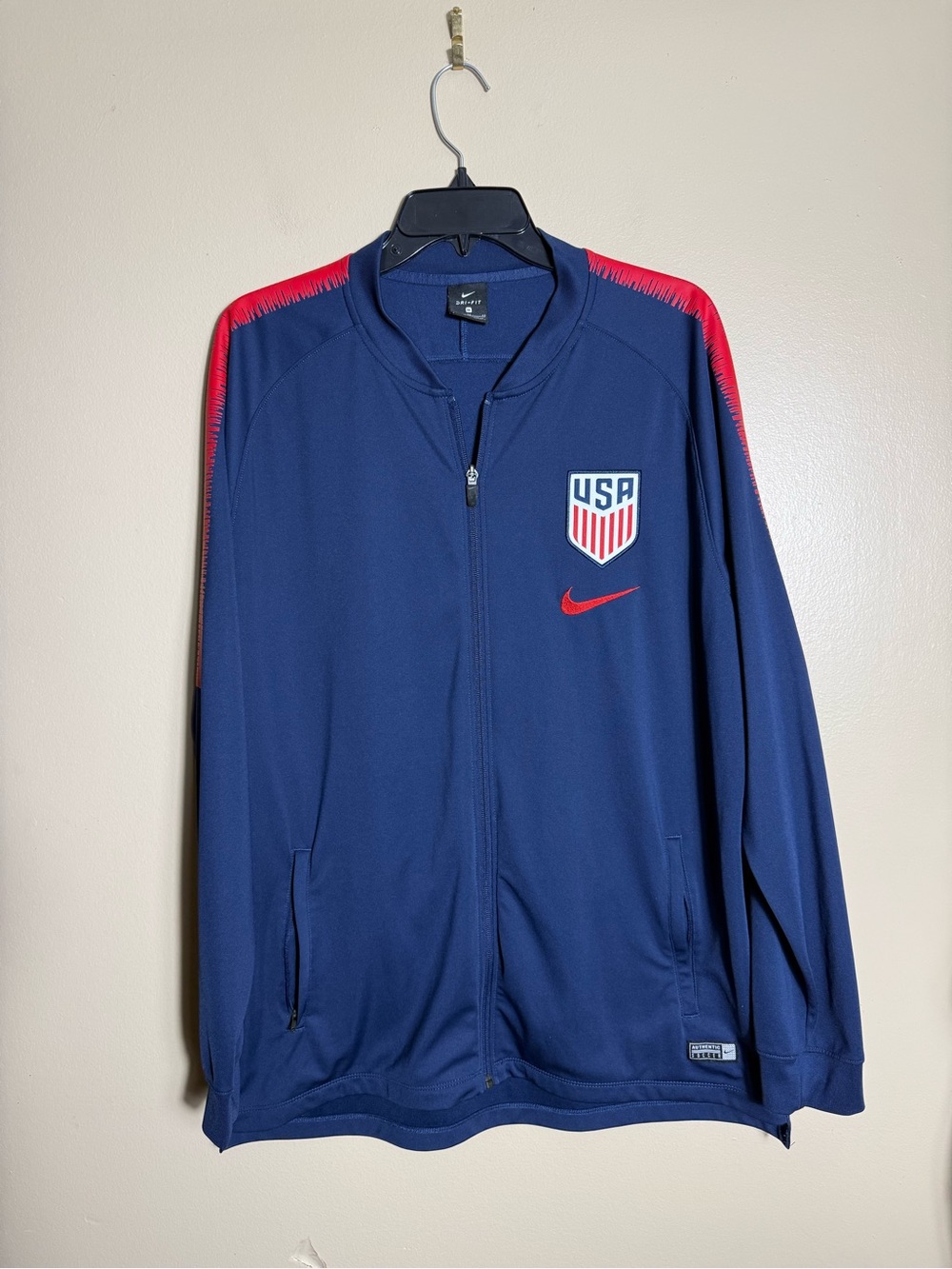 Nike USA Soccer Dri-FIT Jacket XL Navy Blue USMNT Full Zip